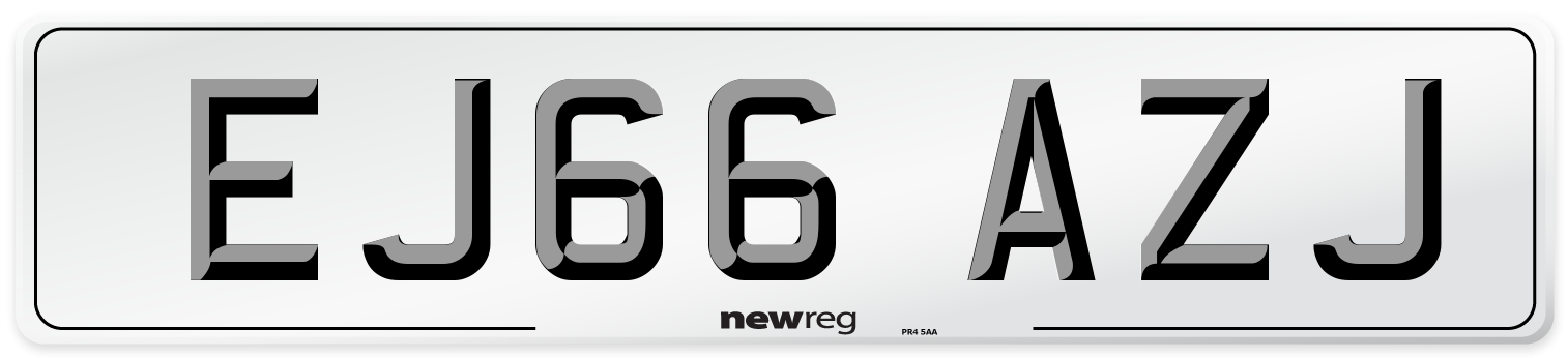 EJ66 AZJ Number Plate from New Reg
